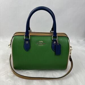 Coach Rowan Satchel Bag In Blocked Signature Canvas CBI95 Im/Chalk/Kelly Multi